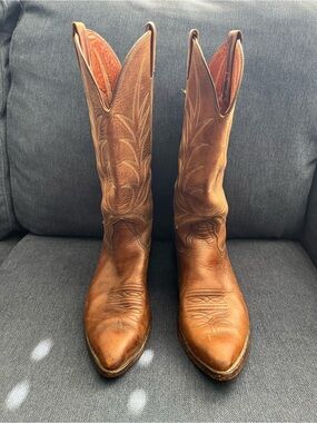 Nocana - stamped label inside - Deerskin Men's Brn Leather Western Cowboy Boots
